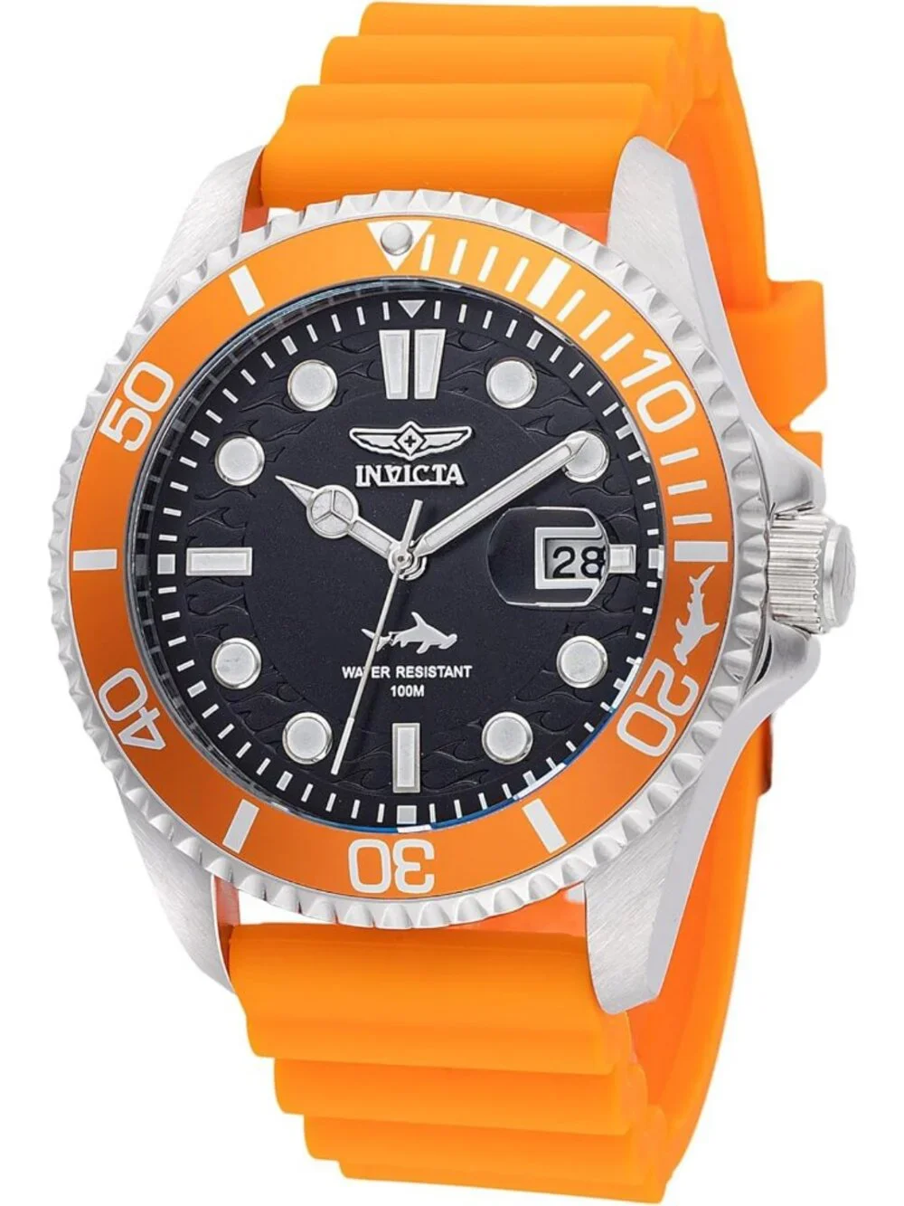 Men's 43mm Stainless Steel Pro Diver Watch, Black Dial, Water-Resistant, Stylish